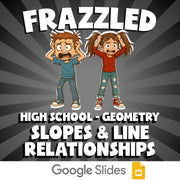 Slopes & Line Relationships FRAZZLED Math Game - No Prep Geometry Review