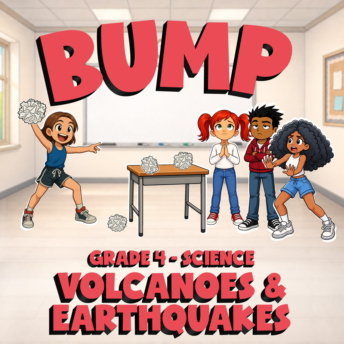 Volcanoes & Earthquakes BUMP Science Game - No Prep Grade 4 Review Activity