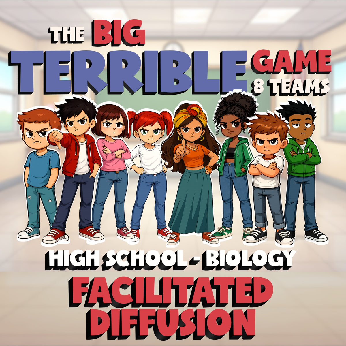 Facilitated Diffusion BIG TERRIBLE GAME - No Prep Biology Science Review
