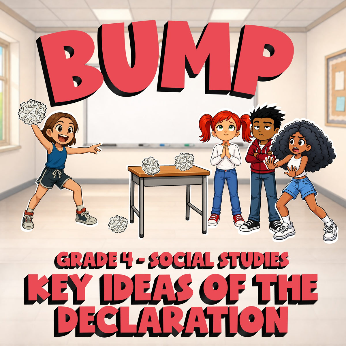 Key Ideas of the Declaration BUMP Socials Game - No Prep Grade 4 Review Activity