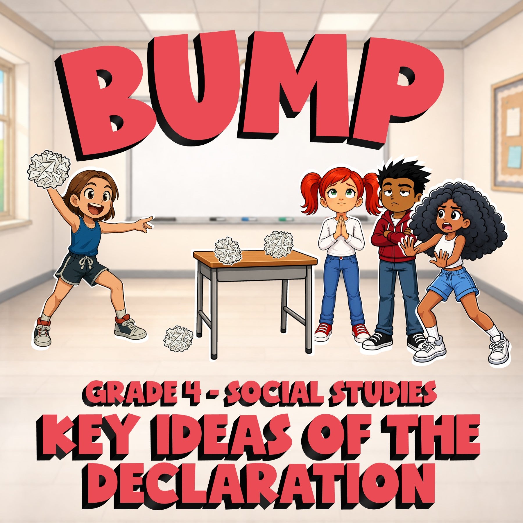 Key Ideas of the Declaration BUMP Socials Game - No Prep Grade 4 Review Activity