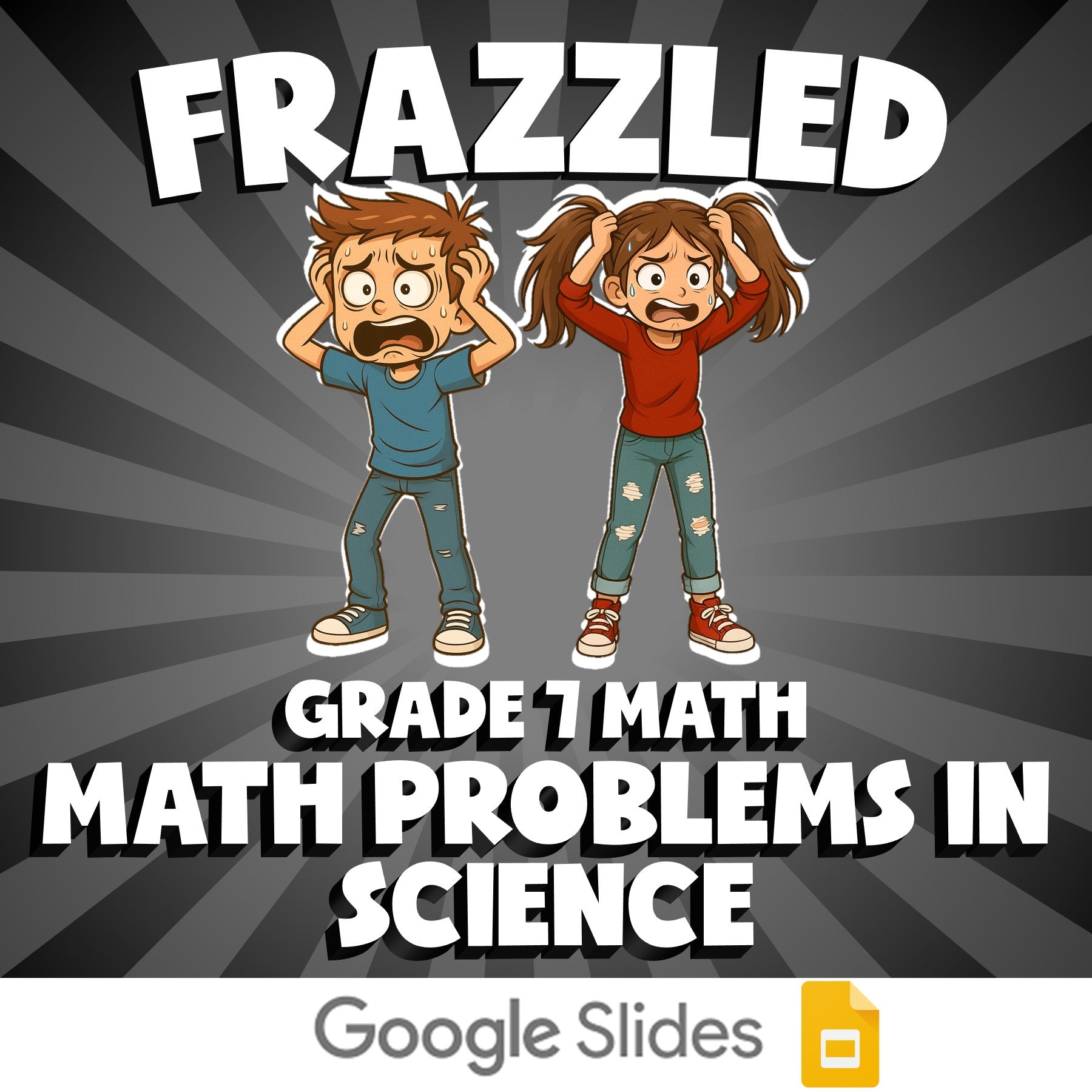 Math Problems in Science FRAZZLED Math Game - No Prep Grade 7 Review Activity