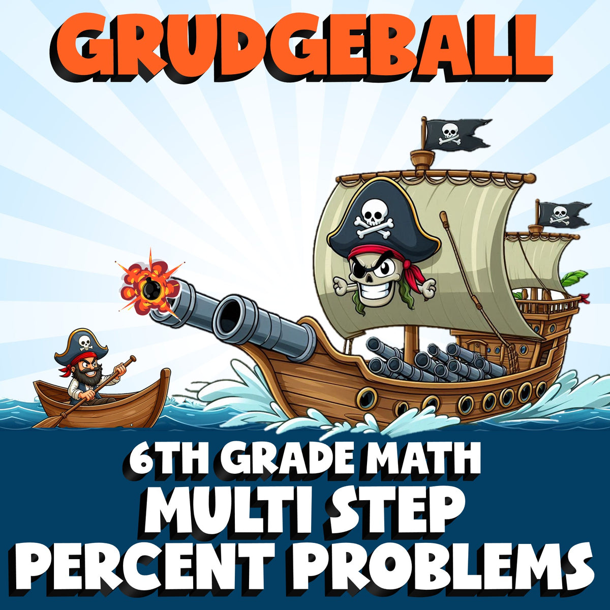 Multi Step Percent Problems GRUDGEBALL Math Game - No Prep Grade 6 Review