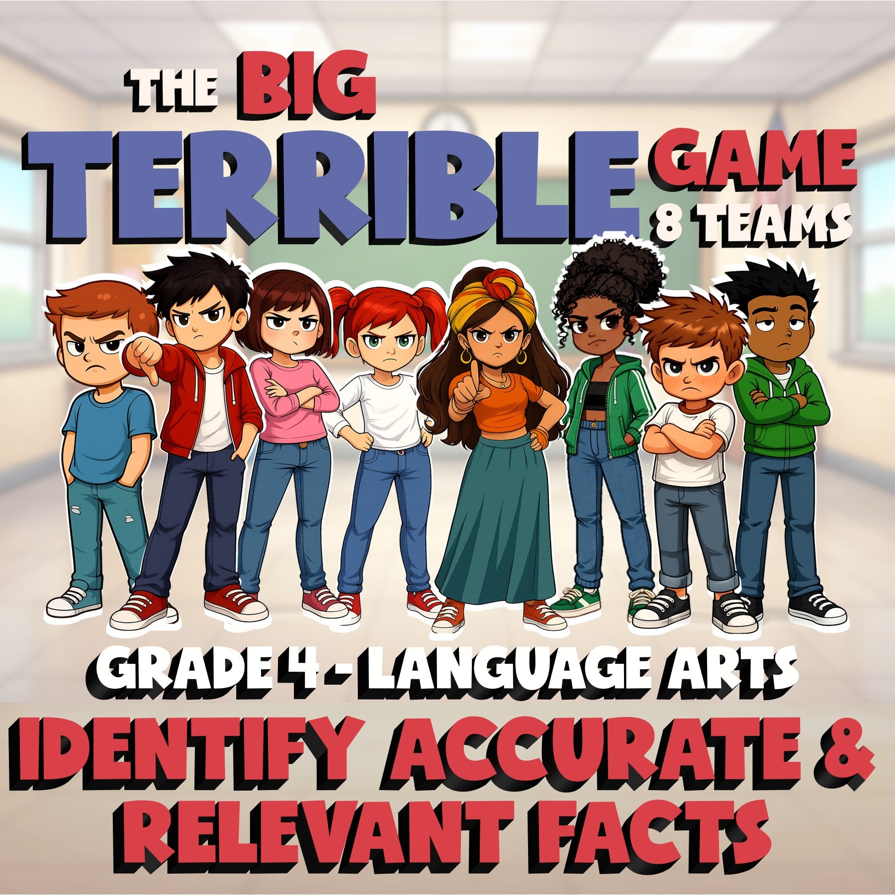 Identify Accurate & Relevant Facts BIG TERRIBLE GAME - Grade 4 ELA Review