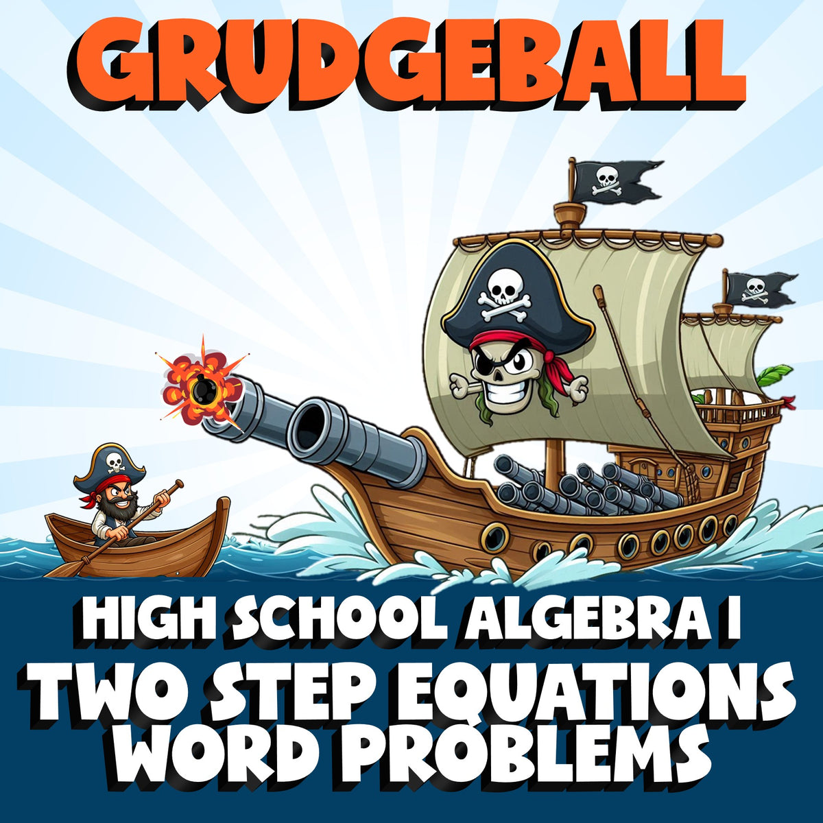 Two Step Equations Word Problems GRUDGEBALL Math Game - No Prep Algebra 1 Review