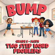 Two Step Word Problems BUMP Math Game - No Prep Grade 8 Review Activity