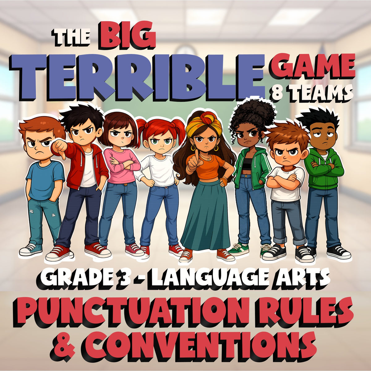 Punctuation Rules & Conventions BIG TERRIBLE GAME - No Prep Grade 3 ELA Review