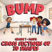 Cross Sections of 3D Shapes BUMP Math Game - No Prep Grade 7 Review Activity