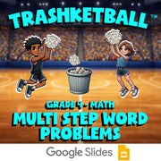 Multi Step Word Problems TRASHKETBALL Math Game - No Prep Grade 4 Review