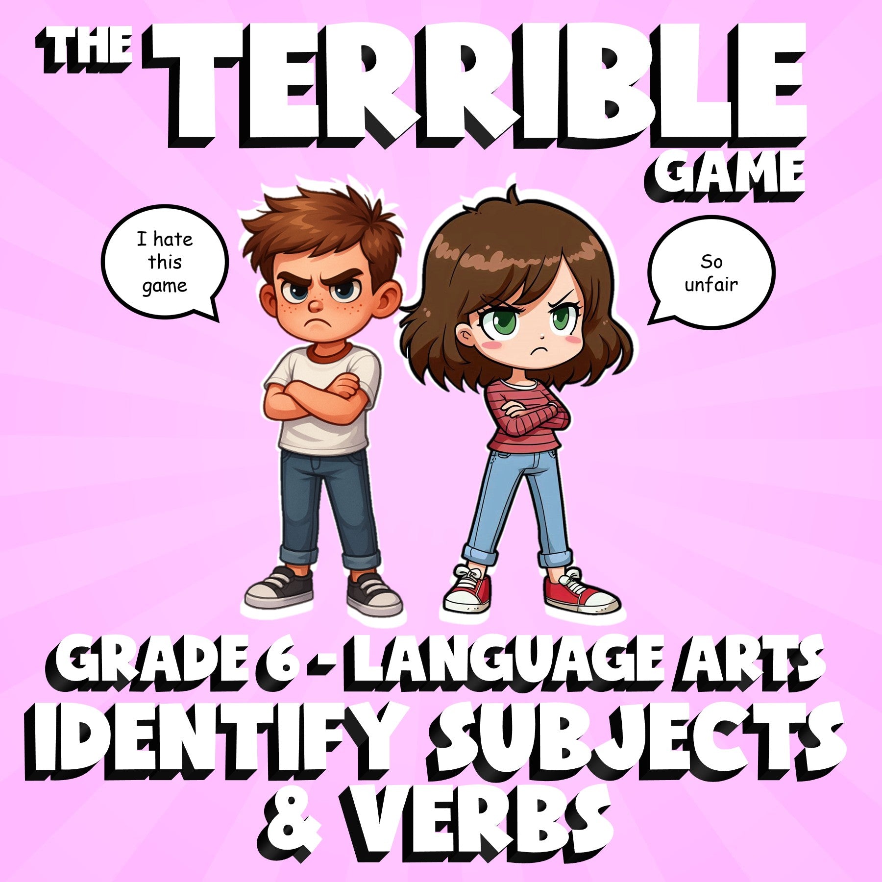 Identify Subjects & Verbs THE TERRIBLE GAME - No Prep Grade 6 ELA Review