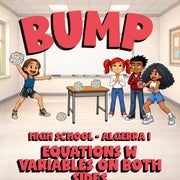 Equations w Variables on Both Sides BUMP Math Game - No Prep Algebra 1 Review