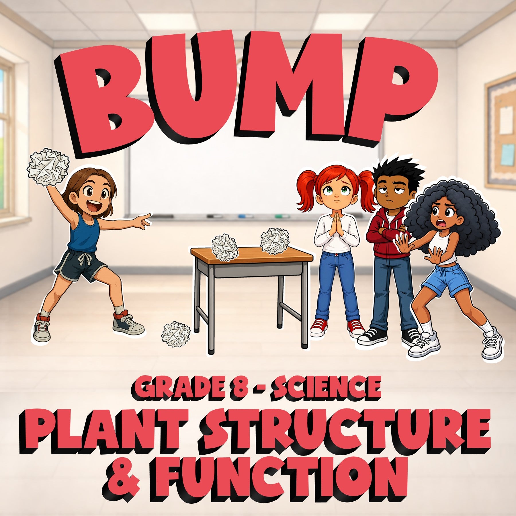 Plant Structure & Function BUMP Science Game - No Prep Grade 8 Review Activity