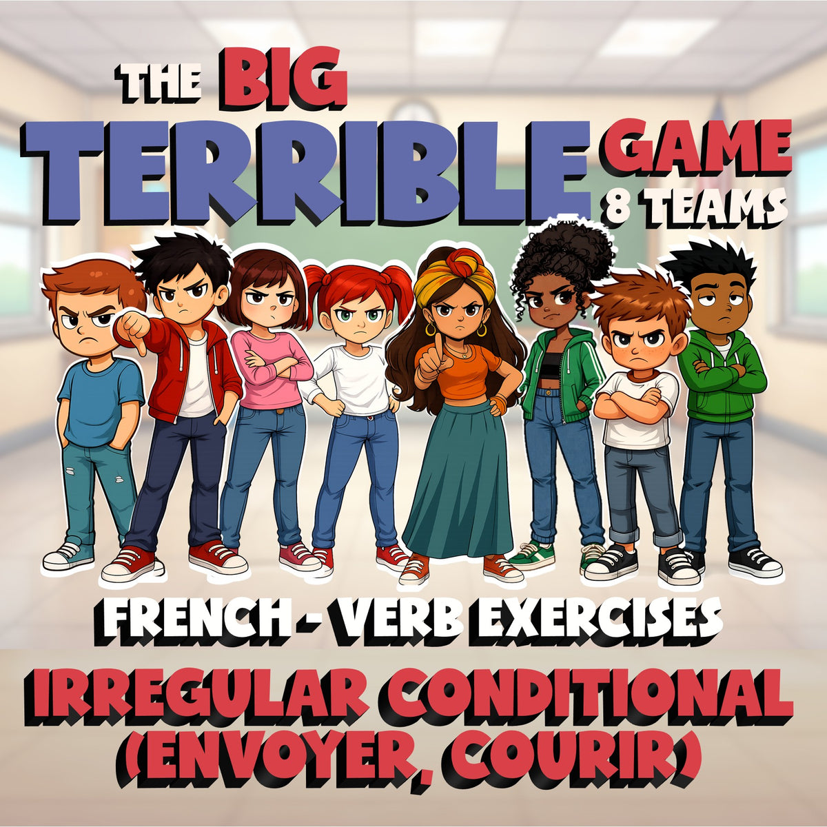 Irregular Conditional (envoyer, courir) BIG TERRIBLE GAME - French Exercise