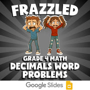 Decimals Word Problems FRAZZLED Math Game - No Prep Grade 4 Review Activity