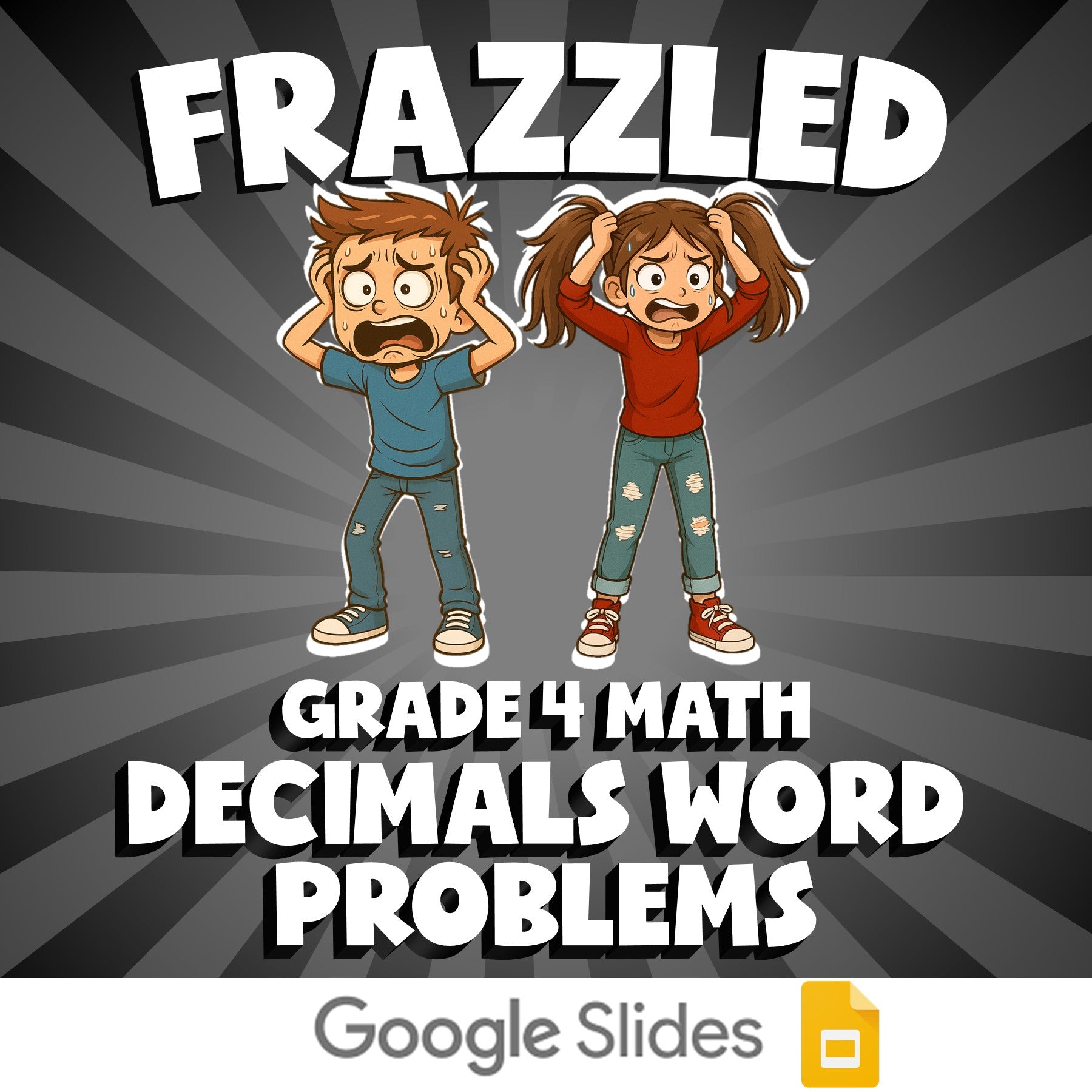 Decimals Word Problems FRAZZLED Math Game - No Prep Grade 4 Review Activity