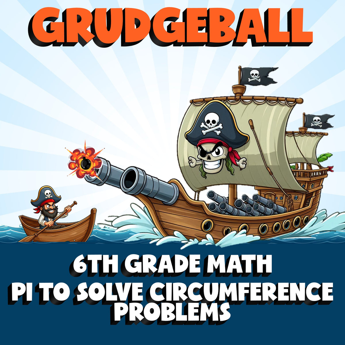 Pi to Solve Circumference Problems GRUDGEBALL Math Game - No Prep Grade 6 Review