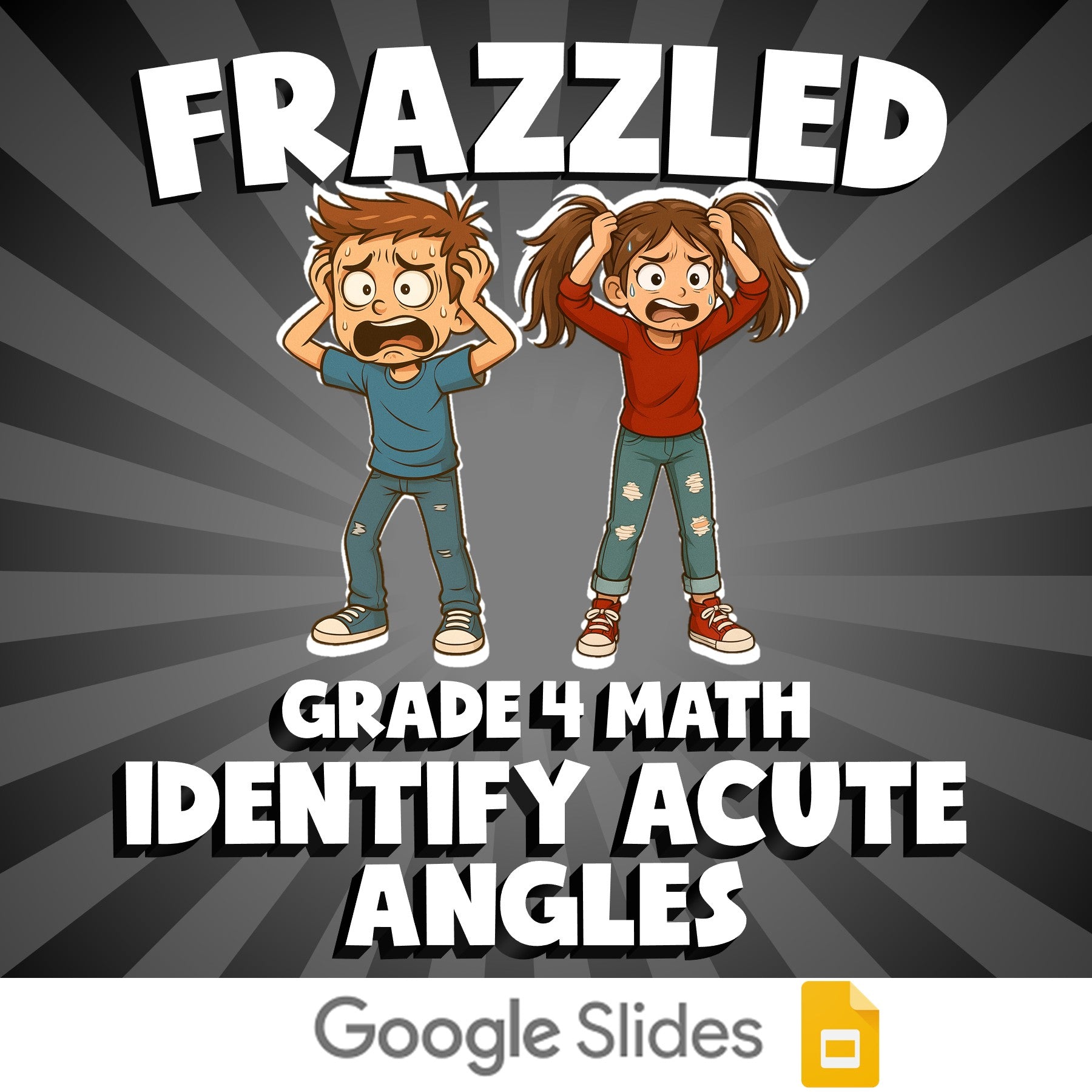 Identify Acute Angles FRAZZLED Math Game - No Prep Grade 4 Review Activity