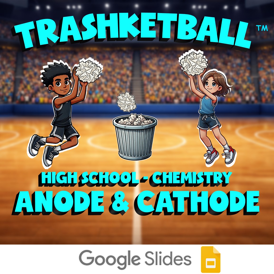 Anode & Cathode TRASHKETBALL Science Game - No Prep Chemistry Review Activity