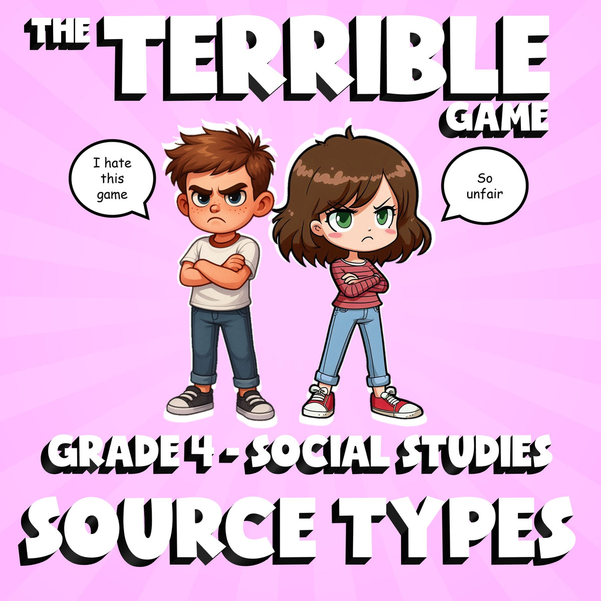 Source Types THE TERRIBLE GAME - No Prep Grade 4 Socials Review Activity