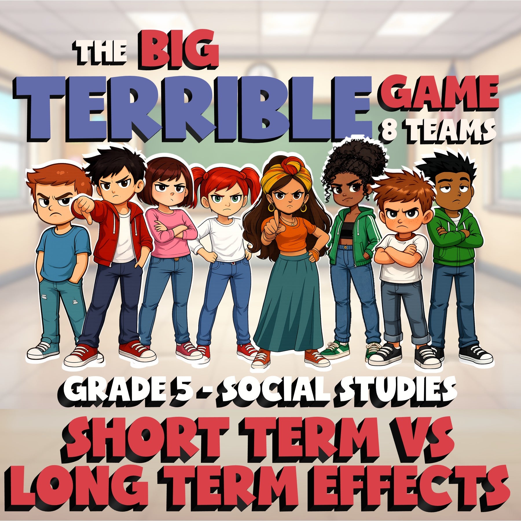 Short Term vs Long Term Effects BIG TERRIBLE GAME - Grade 5 Socials Review