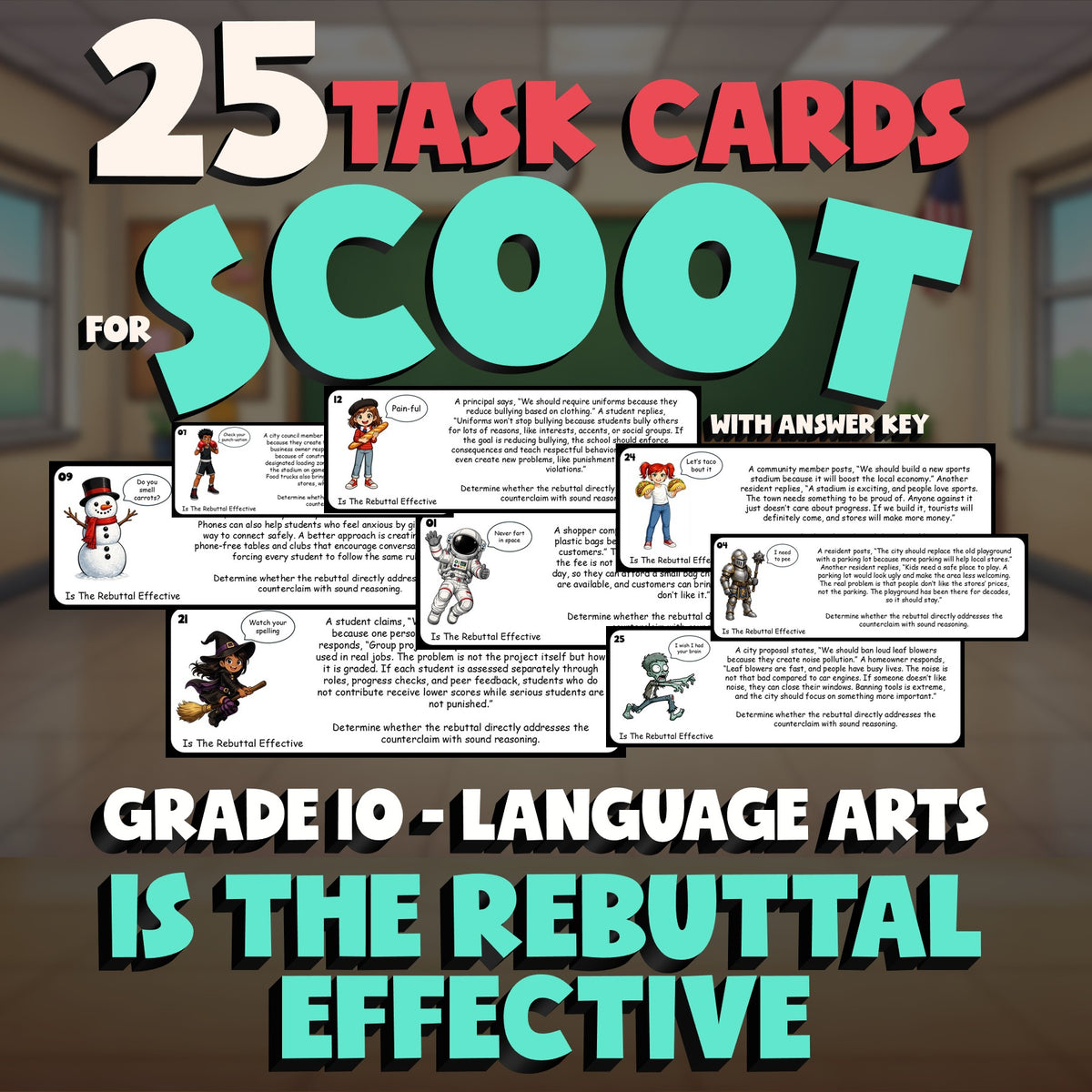 Is The Rebuttal Effective SCOOT TASK CARDS ELA Game - No Prep Grade 10 Review