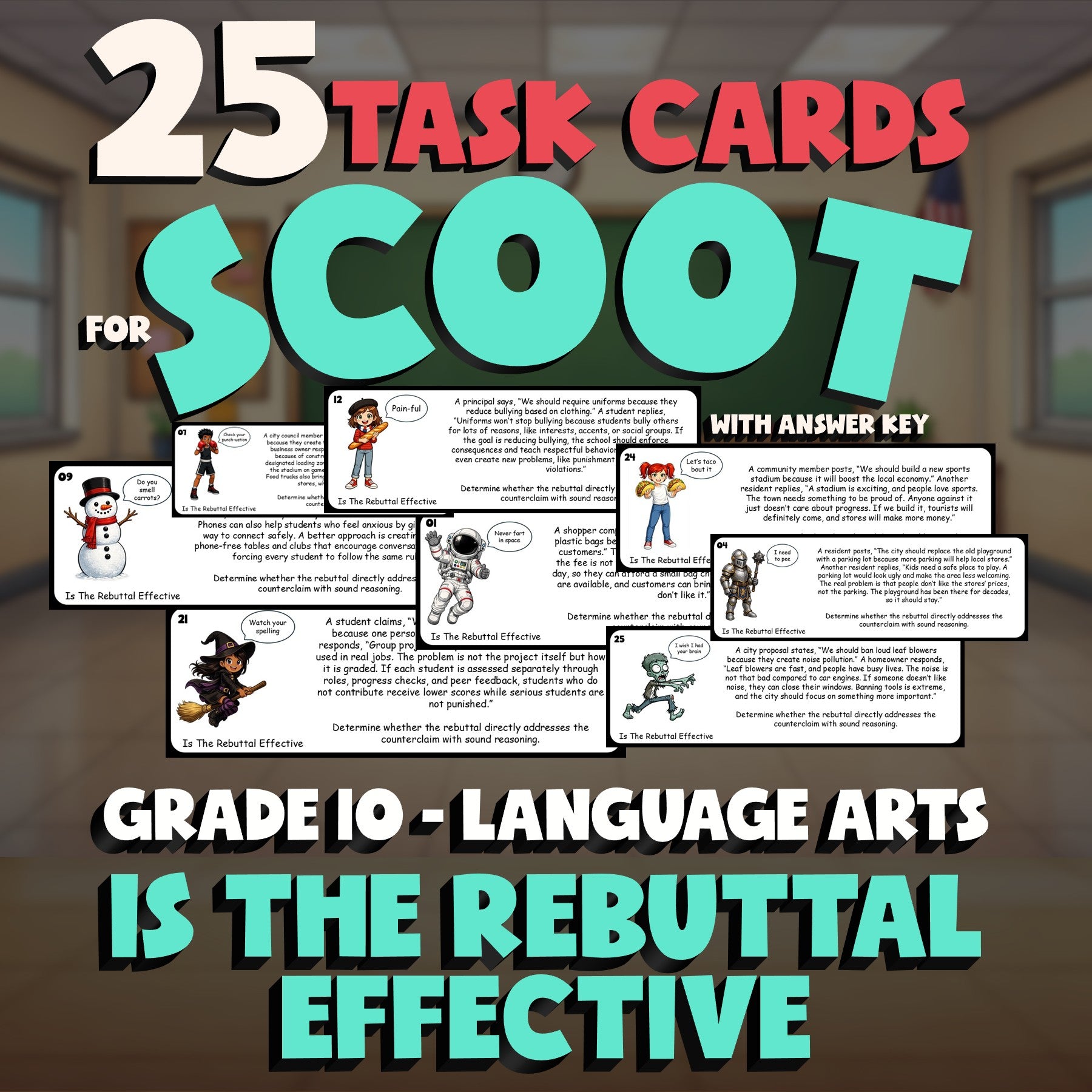 Is The Rebuttal Effective SCOOT TASK CARDS ELA Game - No Prep Grade 10 Review