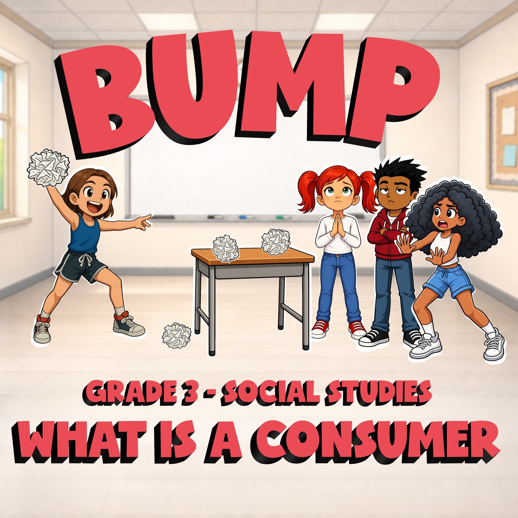 What Is a Consumer BUMP Socials Game - No Prep Grade 3 Review Activity