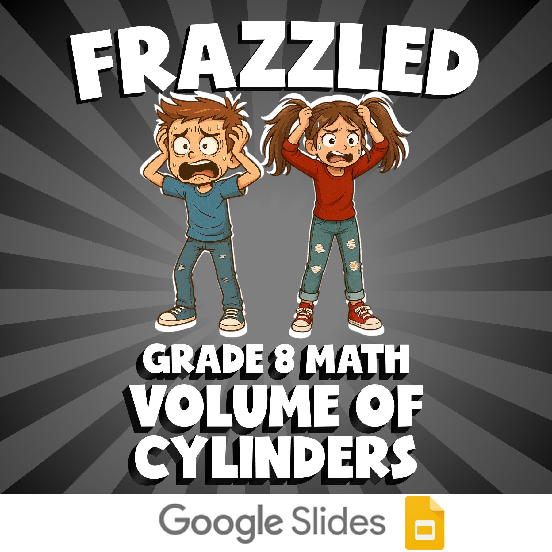 Volume of Cylinders FRAZZLED Math Game - No Prep Grade 8 Review Activity