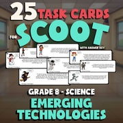 Emerging Technologies SCOOT TASK CARDS Science Game - No Prep Grade 8 Review