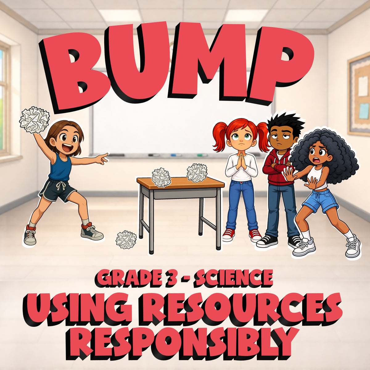 Using Resources Responsibly BUMP Science Game - No Prep Grade 3 Review Activity