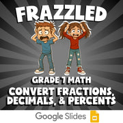 Convert Fractions, Decimals, & Percents FRAZZLED Math Game - No Prep Grade 7