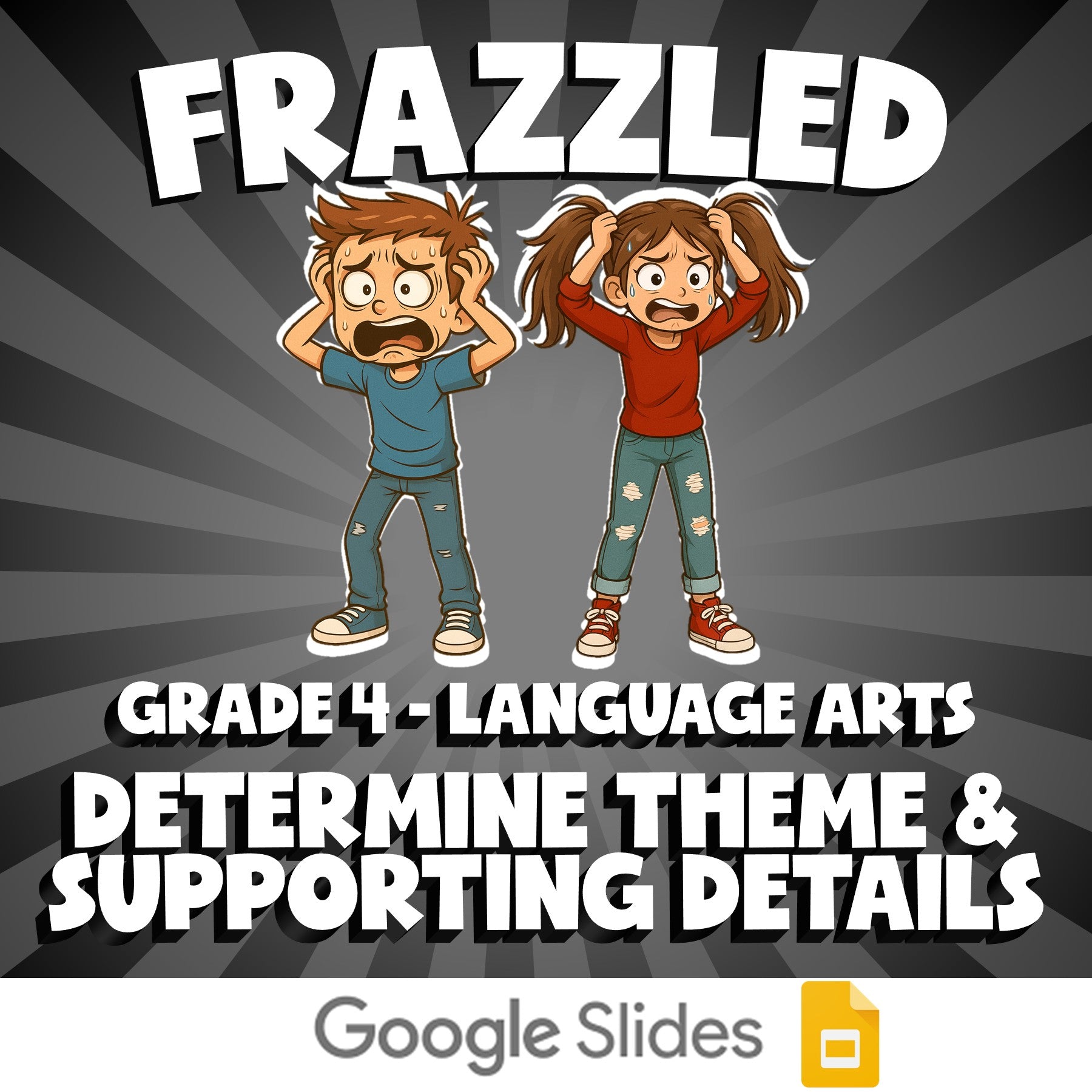 Determine Theme & Supporting Details FRAZZLED ELA Game - No Prep Grade 4 Review