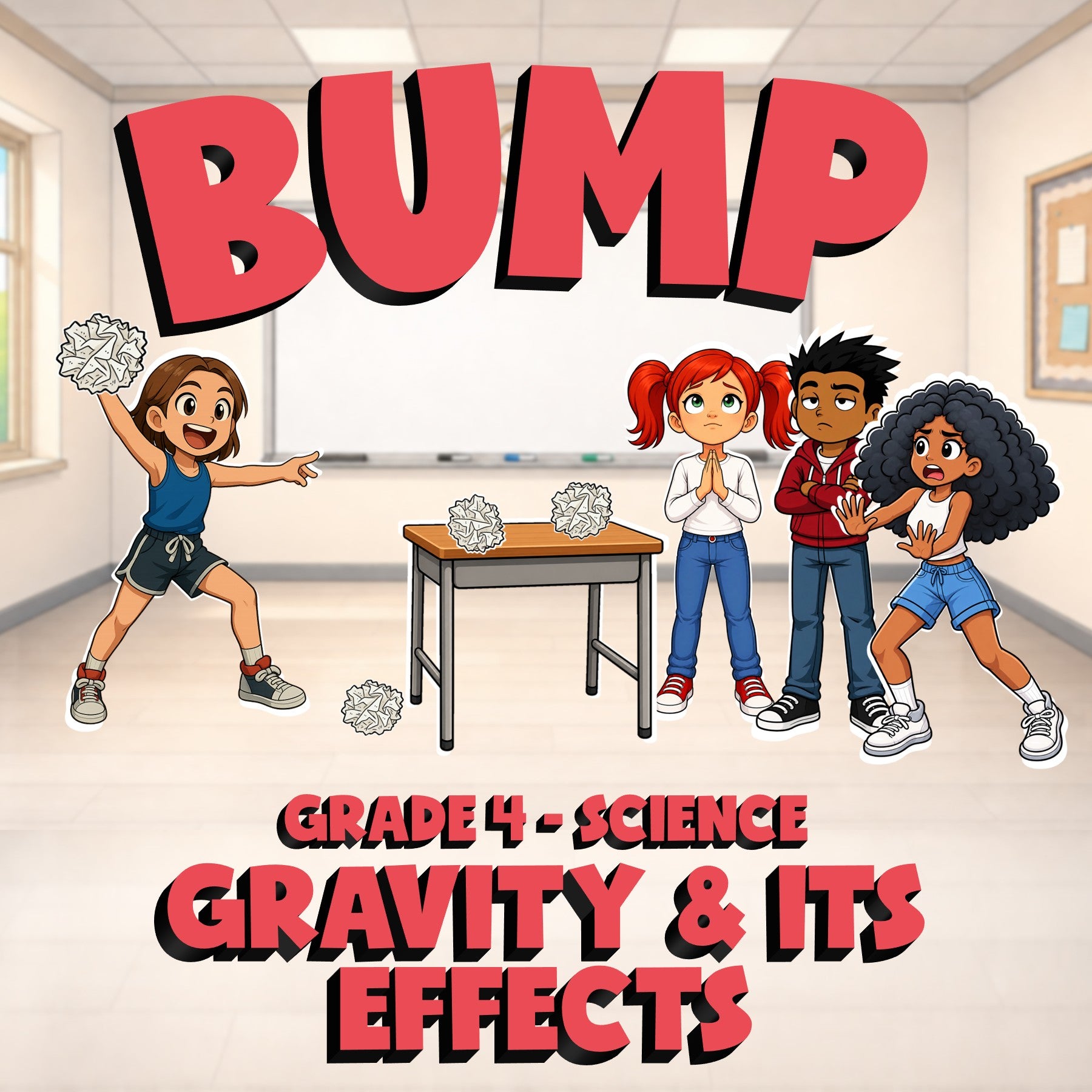 Gravity & Its Effects BUMP Science Game - No Prep Grade 4 Review Activity