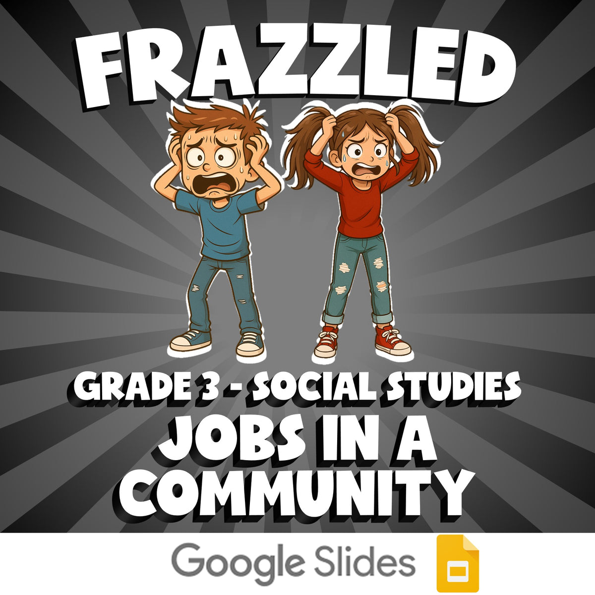 Jobs in a Community FRAZZLED Socials Game - No Prep Grade 3 Review Activity
