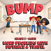 Word Problems with Distance & Travel BUMP Math Game - No Prep Grade 3 Review