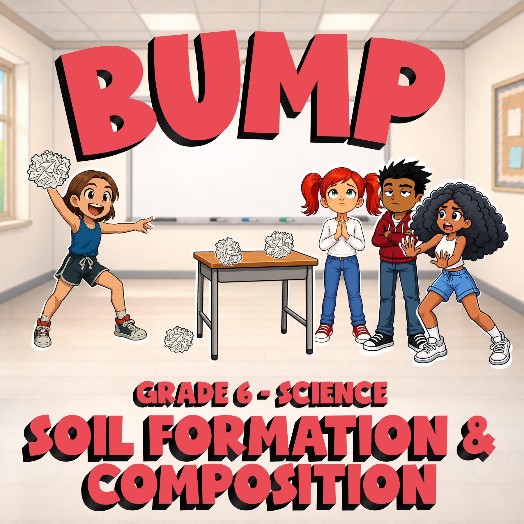 Soil Formation & Composition BUMP Science Game - No Prep Grade 6 Review Activity