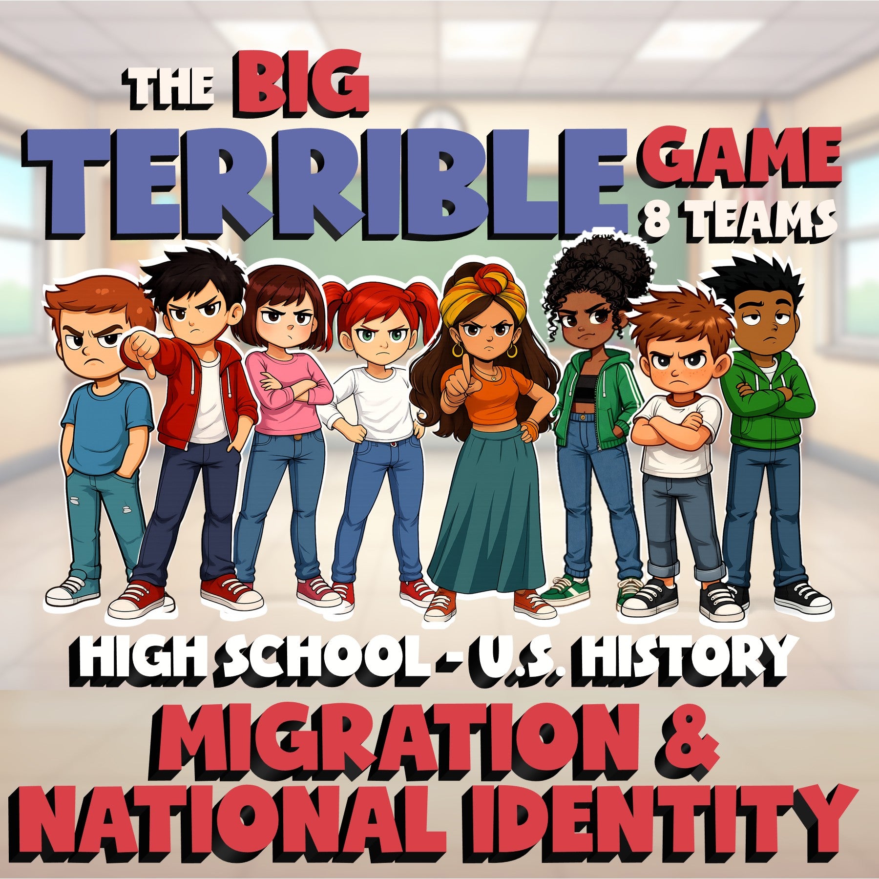 Migration & National Identity BIG TERRIBLE GAME - No Prep U.S. History Review