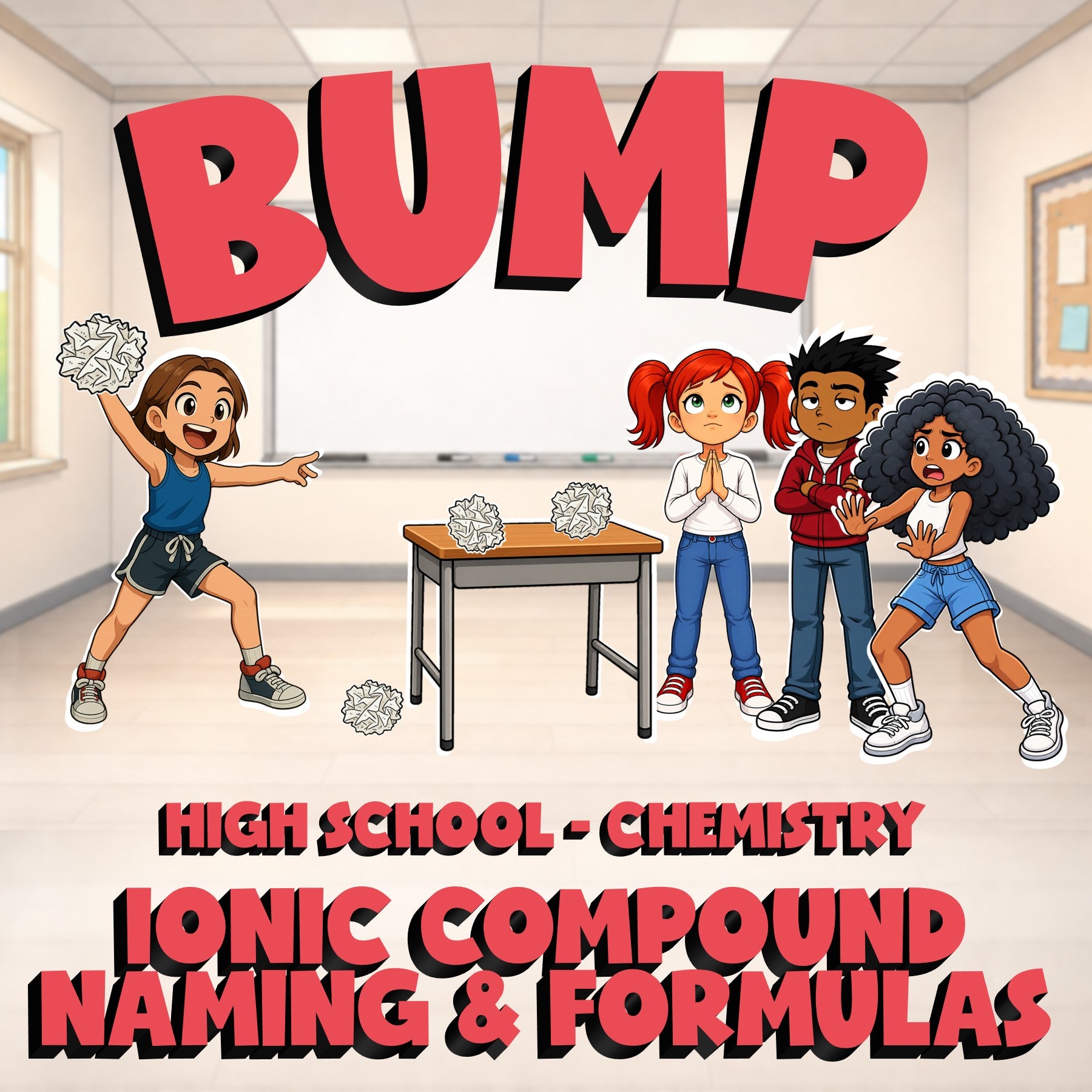Ionic Compound Naming & Formulas BUMP Science Game - No Prep Chemistry Review