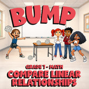 Compare Linear Relationships BUMP Math Game - No Prep Grade 7 Review Activity