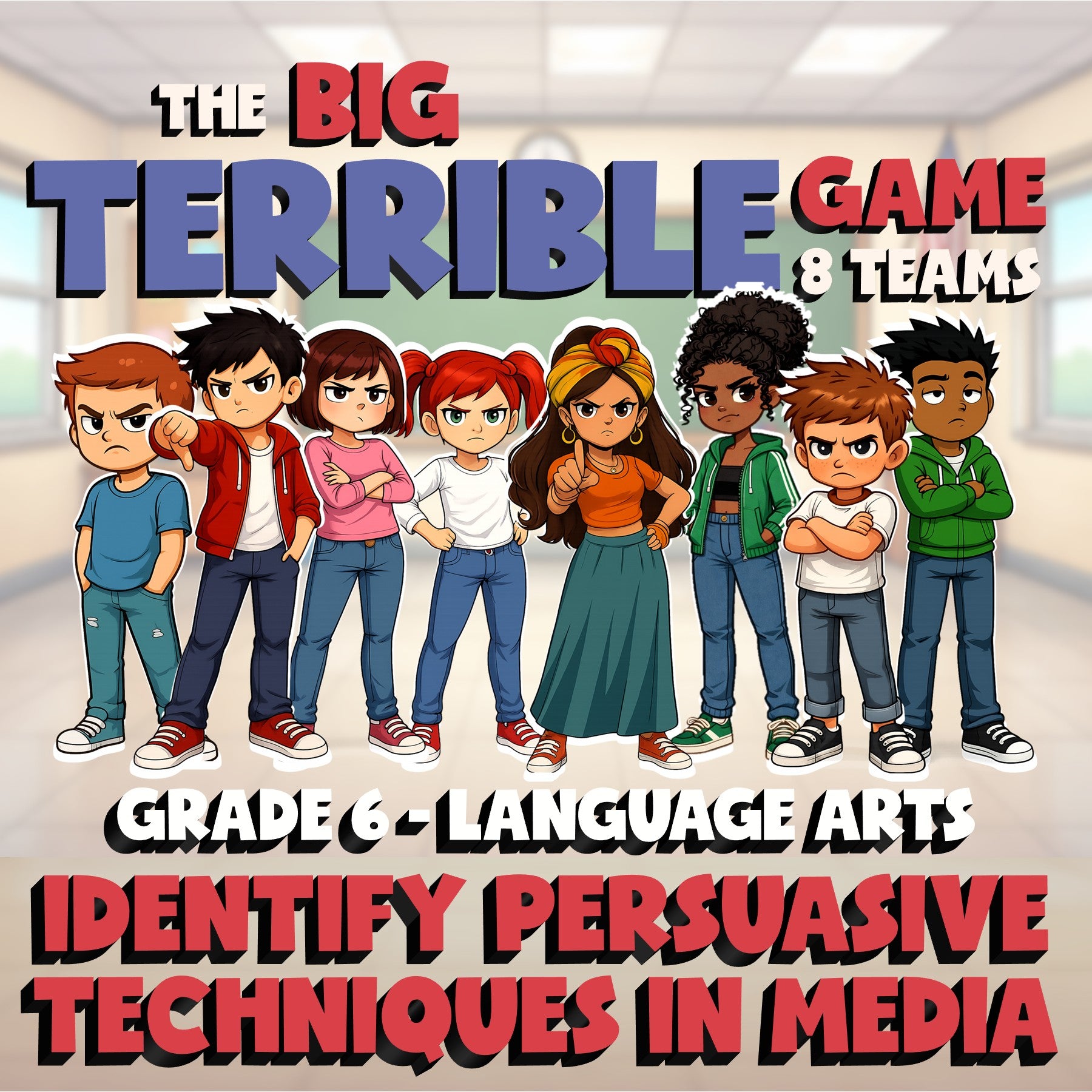 Identify Persuasive Techniques in Media BIG TERRIBLE GAME - Grade 6 ELA Review
