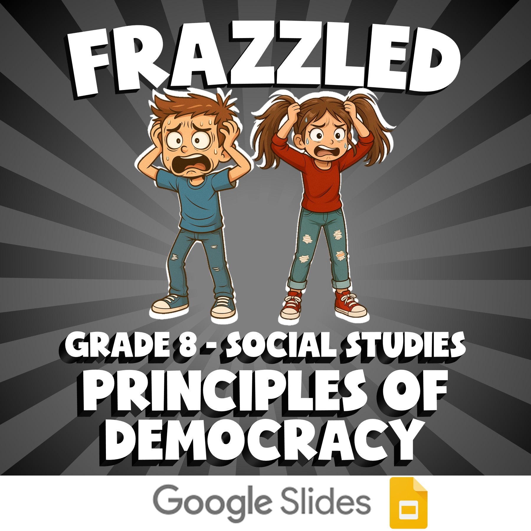 Principles of Democracy FRAZZLED Socials Game - No Prep Grade 8 Review Activity