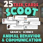 Animal Behavior & Communication SCOOT TASK CARDS Science Game - No Prep Grade 6