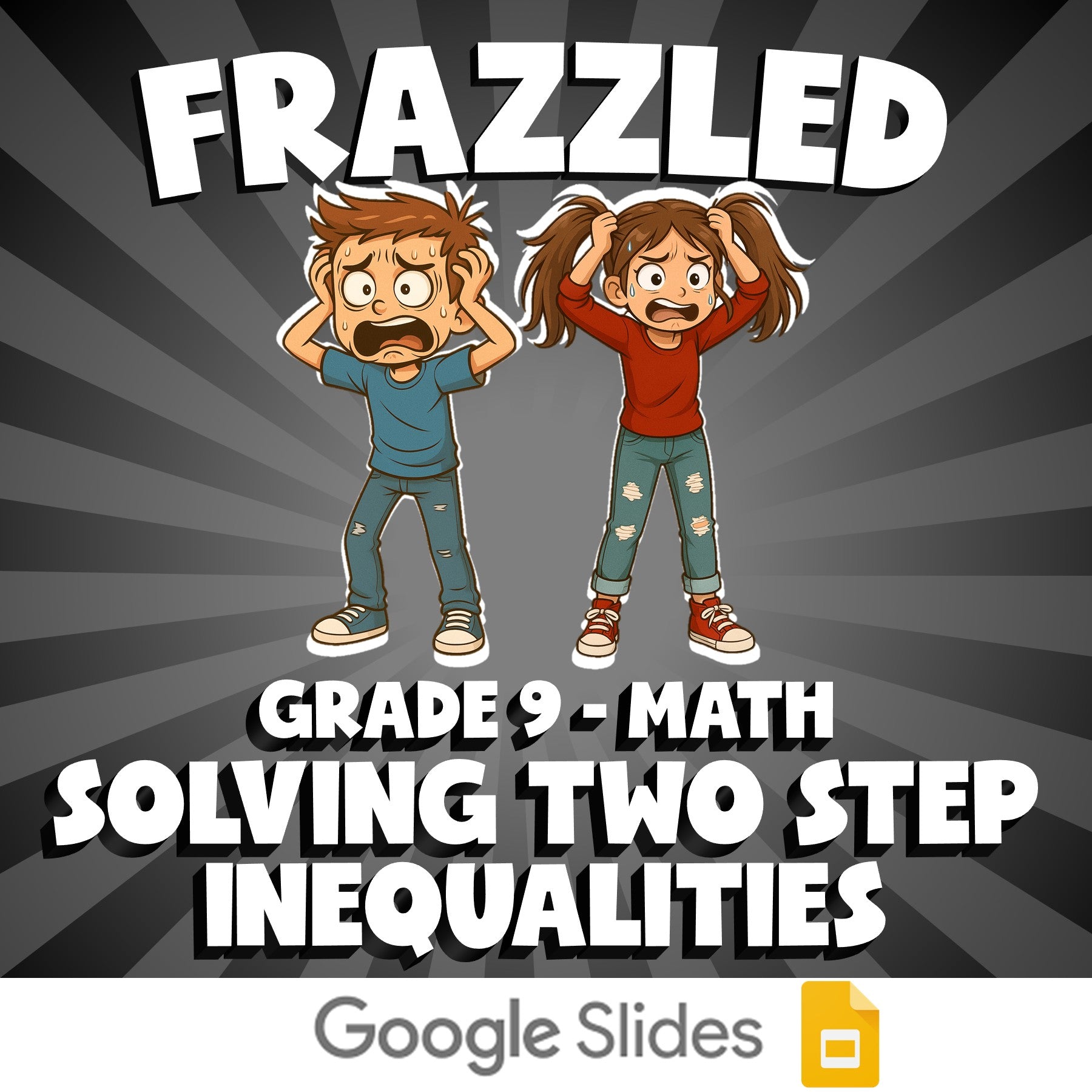 Solving Two Step Inequalities FRAZZLED Math Game - No Prep Grade 9 Review
