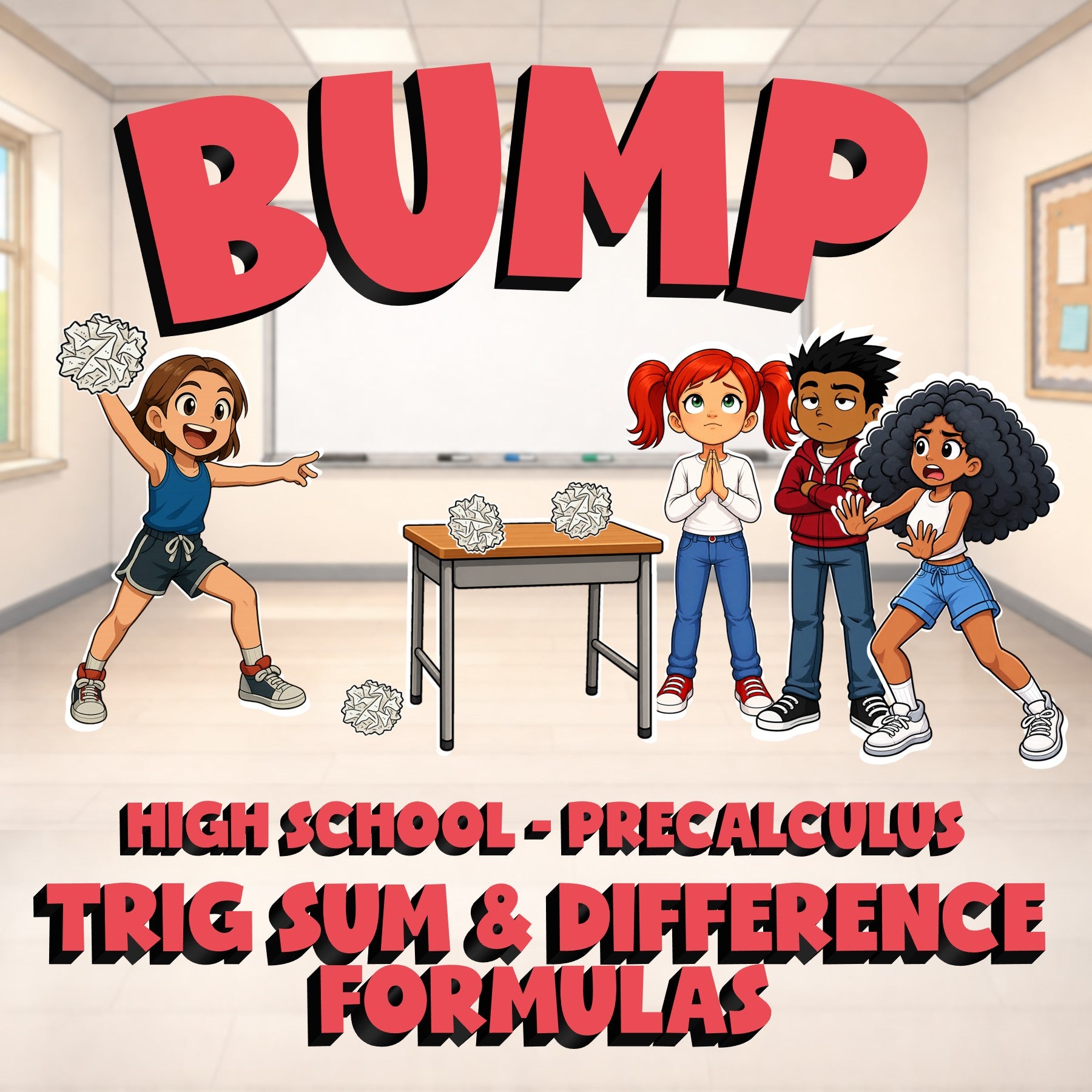 Trig Sum & Difference Formulas BUMP Math Game - No Prep PreCalculus Review