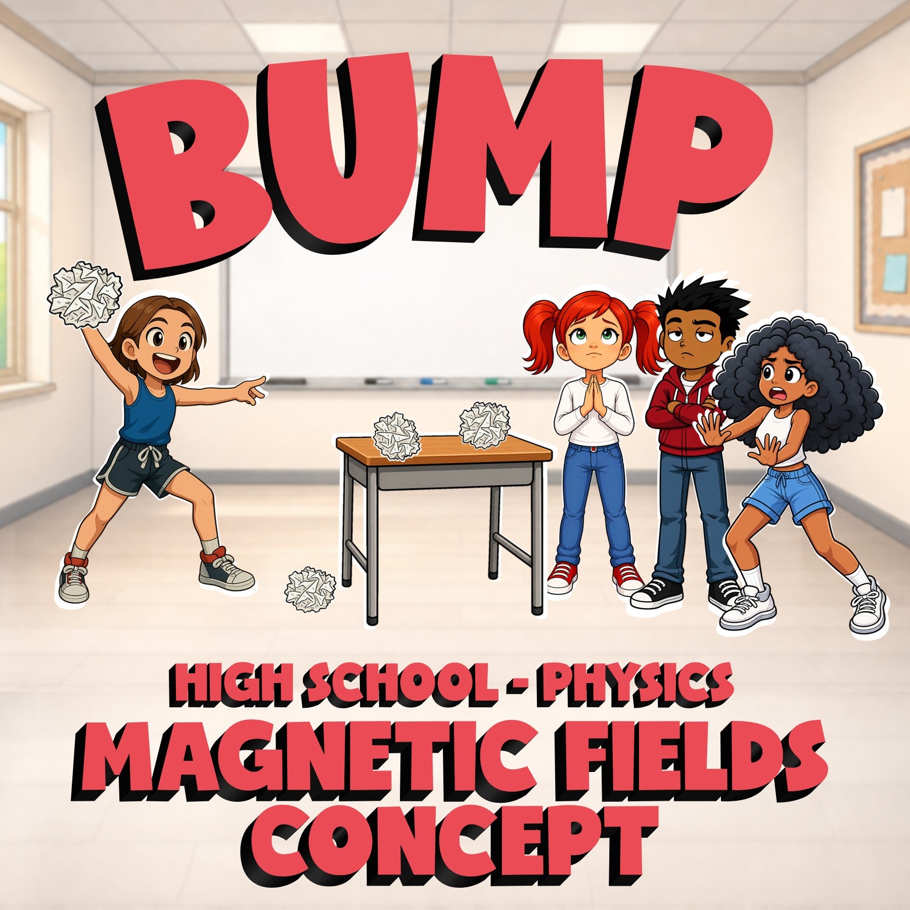 Magnetic Fields Concept BUMP Science Game - No Prep Physics Review Activity