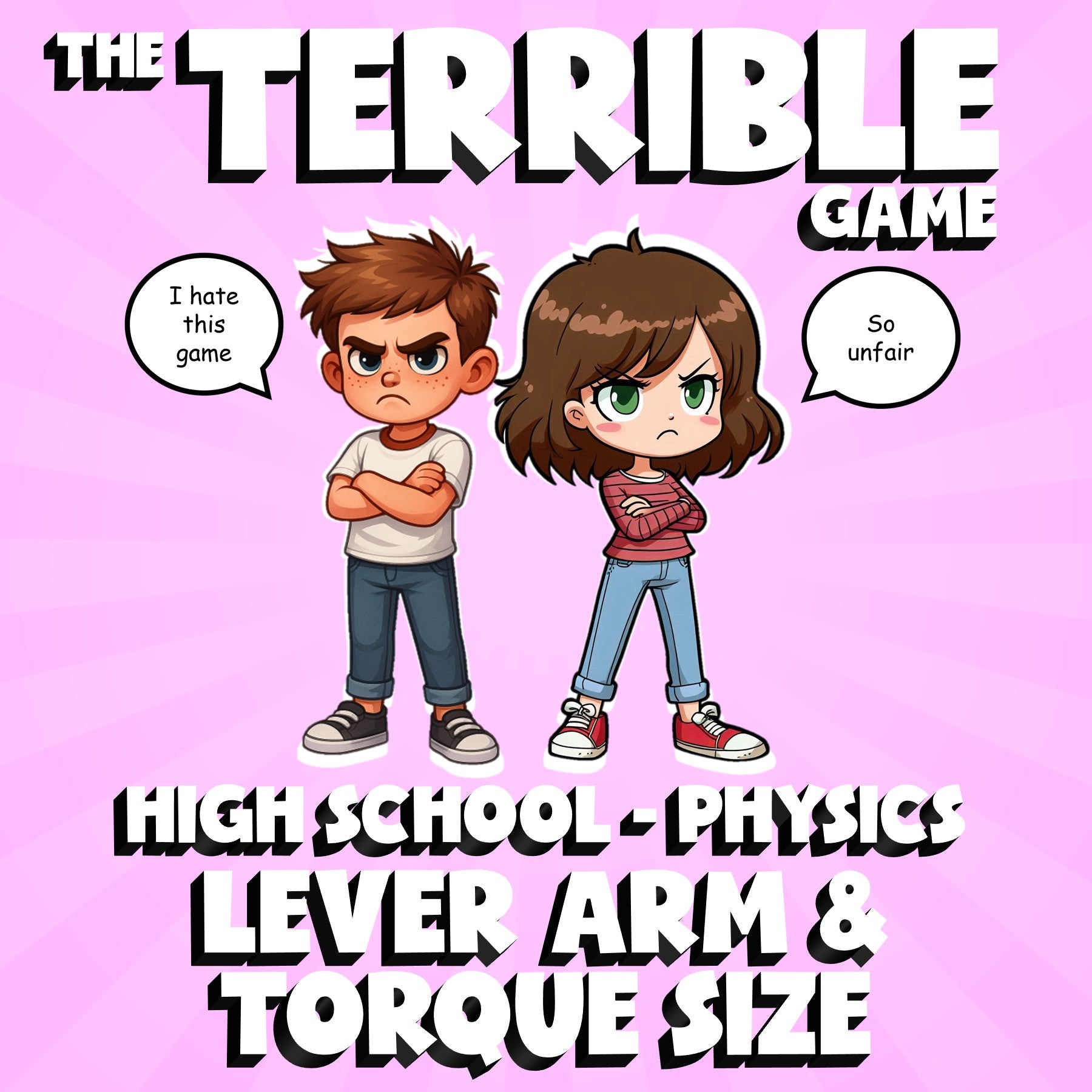 Lever Arm & Torque Size THE TERRIBLE GAME - No Prep Physics Science Review