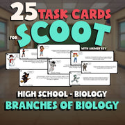 Branches of Biology SCOOT TASK CARDS Science Game - No Prep Biology Review