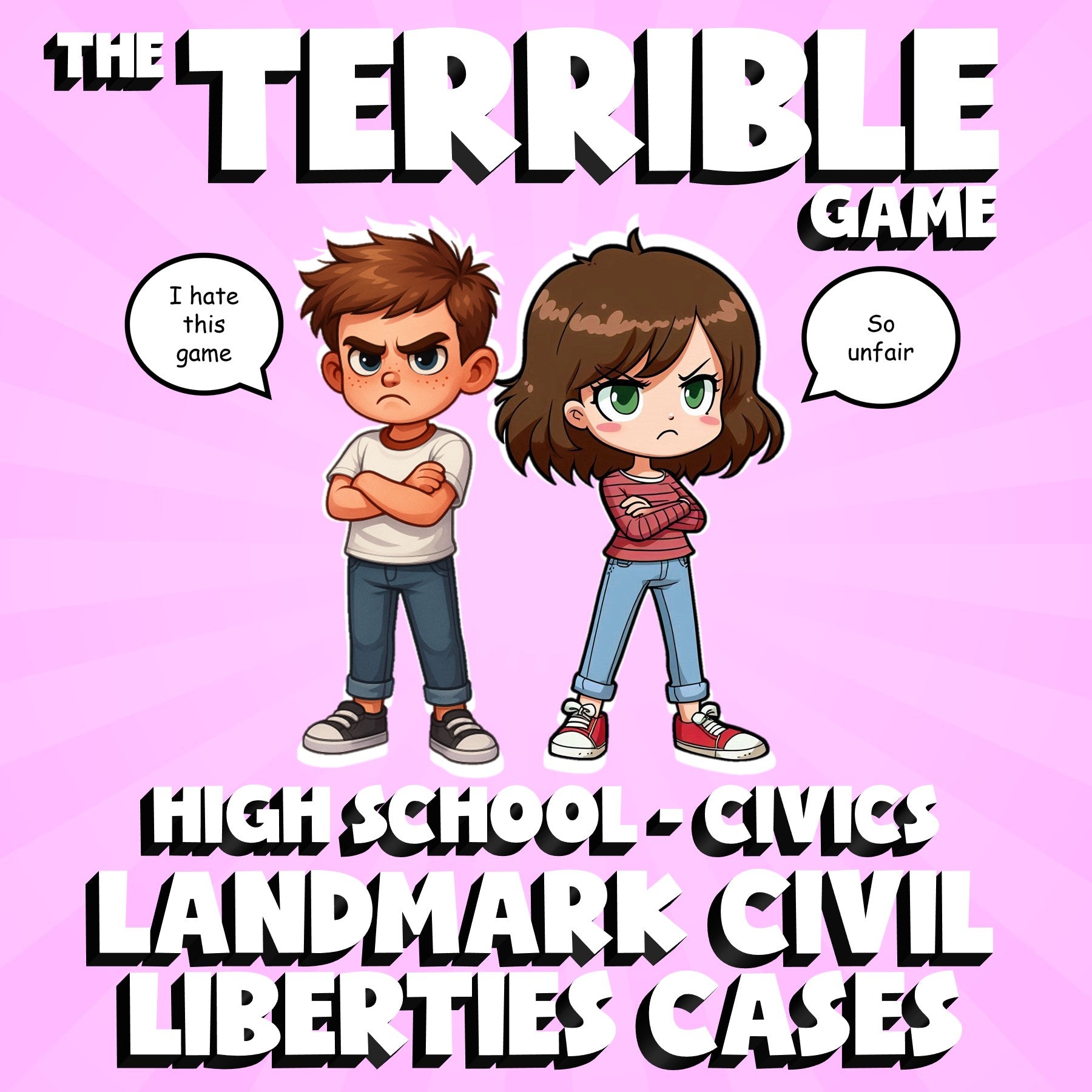 Landmark Civil Liberties Cases THE TERRIBLE GAME - No Prep Civics Review