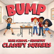 Classify Squares BUMP Math Game - No Prep Geometry Review Activity