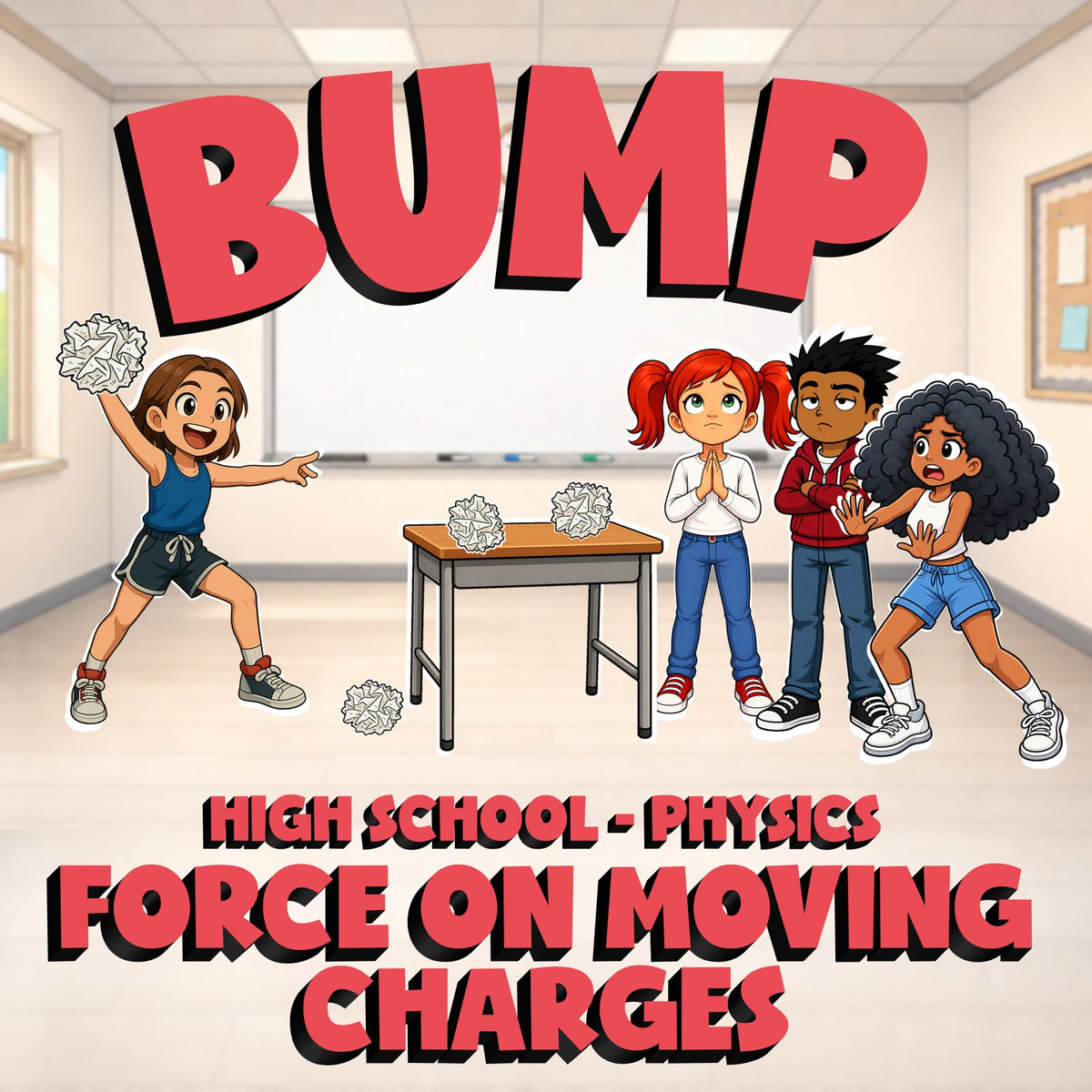 Force on Moving Charges BUMP Science Game - No Prep Physics Review Activity